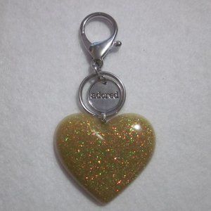 Gold Shimmer Heart Keychain